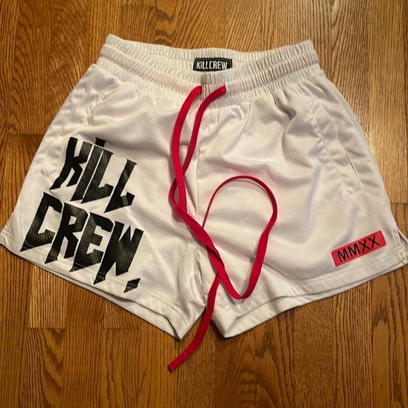 Kill Crew Pants - Kill crew MUAY THAI SHORTS (MID THIGH CUT) - WHITE never worn
